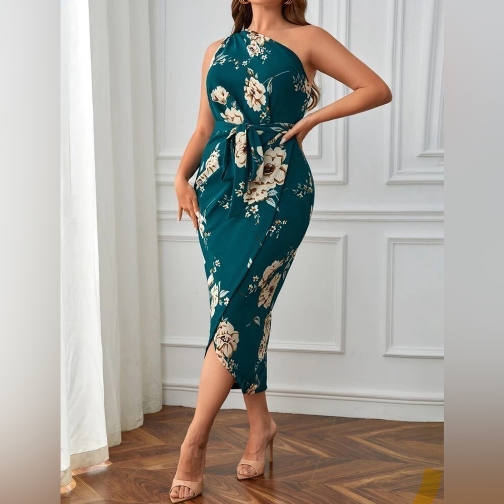 Green floral dress